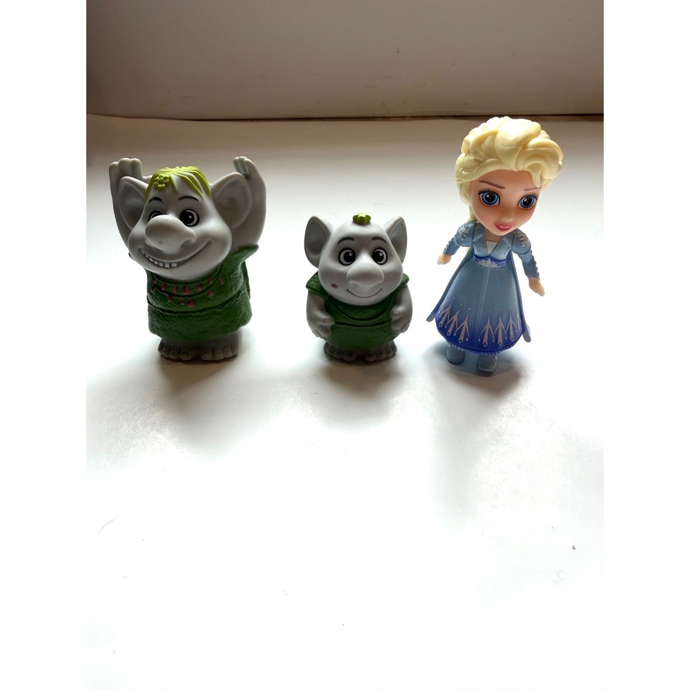 Disney Frozen Figures Kids‎ OS Blue Elsa and Green Rock Trolls Set Movie Core